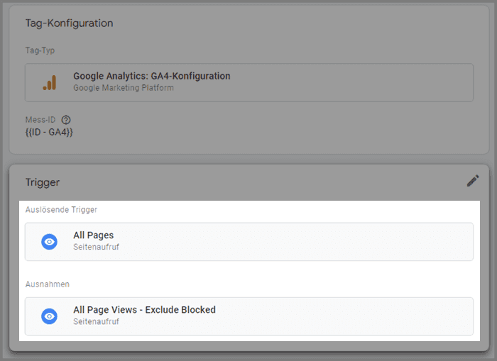 Blocking Trigger für blockierte Pageviews