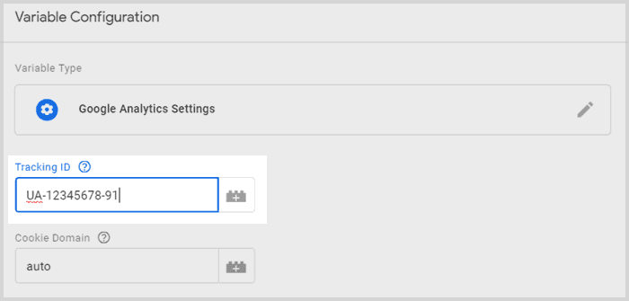 Google Tag Manager Google Analytics setup tracking id screenshot