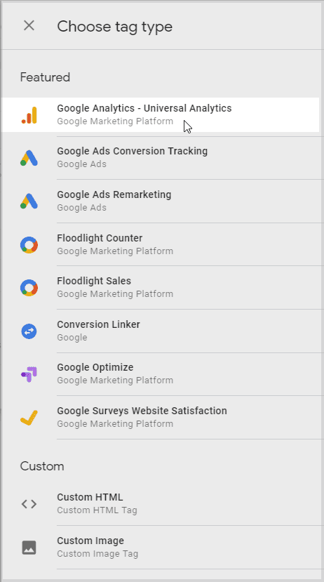 google tag manager create Google Analytics tag
