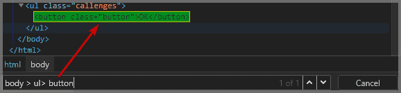 google developer tools find element with css selector