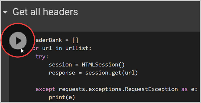 execute third code block in Google Colab