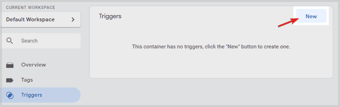 Set new trigger in Google Tag Manager