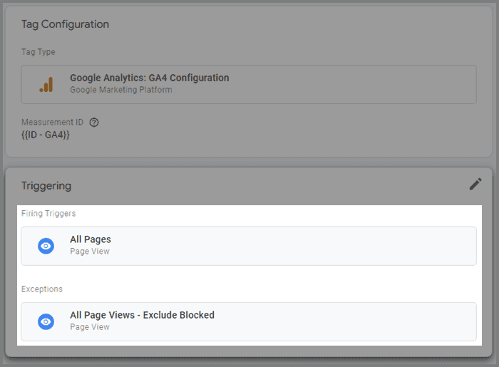 Blocking trigger for blocked pageviews